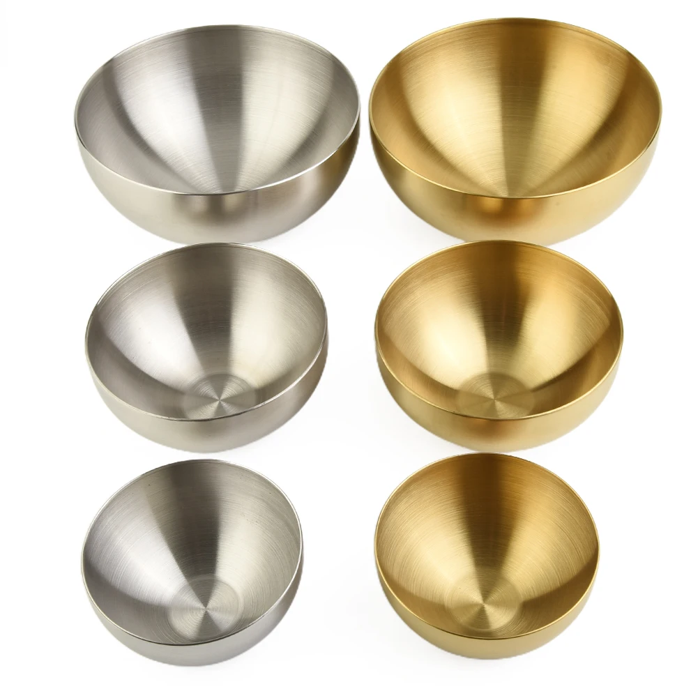 Stainless Steel Salad Bowl Cooking Bowl Salad Tableware Rice Soup Heat Insulated Double Walled Bowl Salad Mixing Bowl Kitchen - Image 3