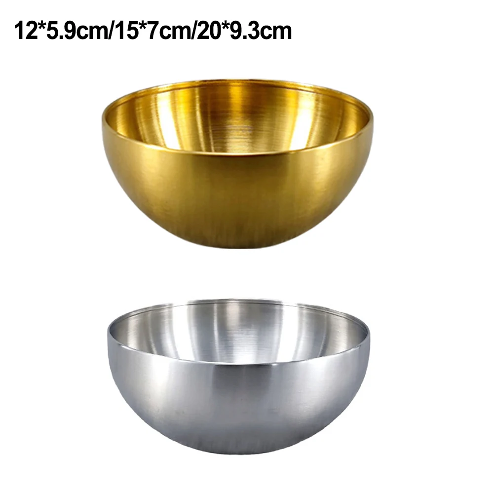 Stainless Steel Salad Bowl Cooking Bowl Salad Tableware Rice Soup Heat Insulated Double Walled Bowl Salad Mixing Bowl Kitchen - Image 4