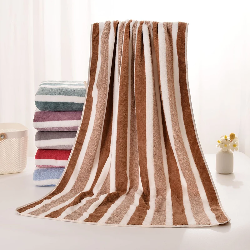 Striped Pattern Towel New Home Soft and Comfortable Bath Towels for Men and Women, Quick Drying Absorbent Towels For Bathroom - Image 2