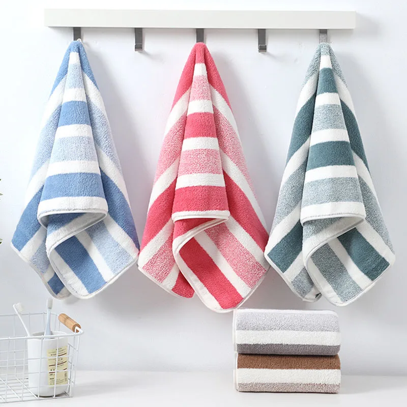 Striped Pattern Towel New Home Soft and Comfortable Bath Towels for Men and Women, Quick Drying Absorbent Towels For Bathroom - Image 3