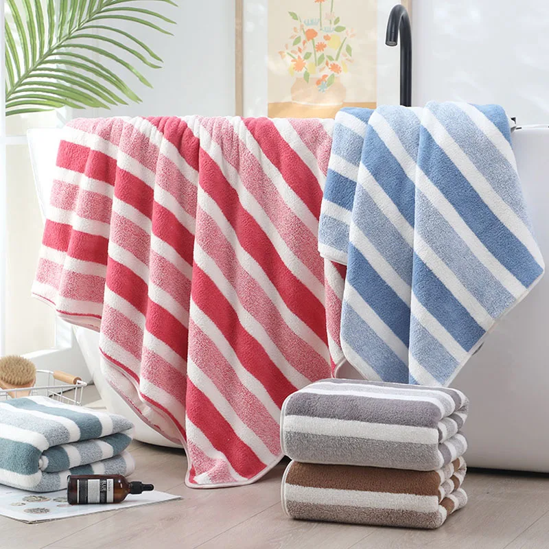 Striped Pattern Towel New Home Soft and Comfortable Bath Towels for Men and Women, Quick Drying Absorbent Towels For Bathroom - Image 4