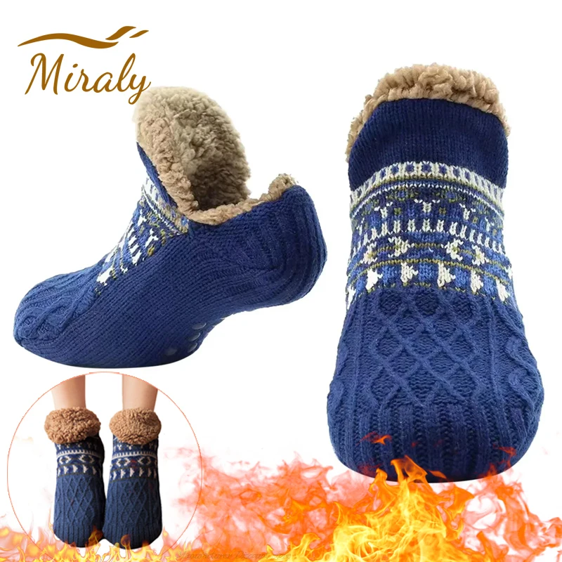 Super Warm Winter Non-slip Floor Socks Women Men Snow Socks Sleep Carpet Socks Slippers Socks Women Velvet Boot Unsiex Home Wear - Image 2