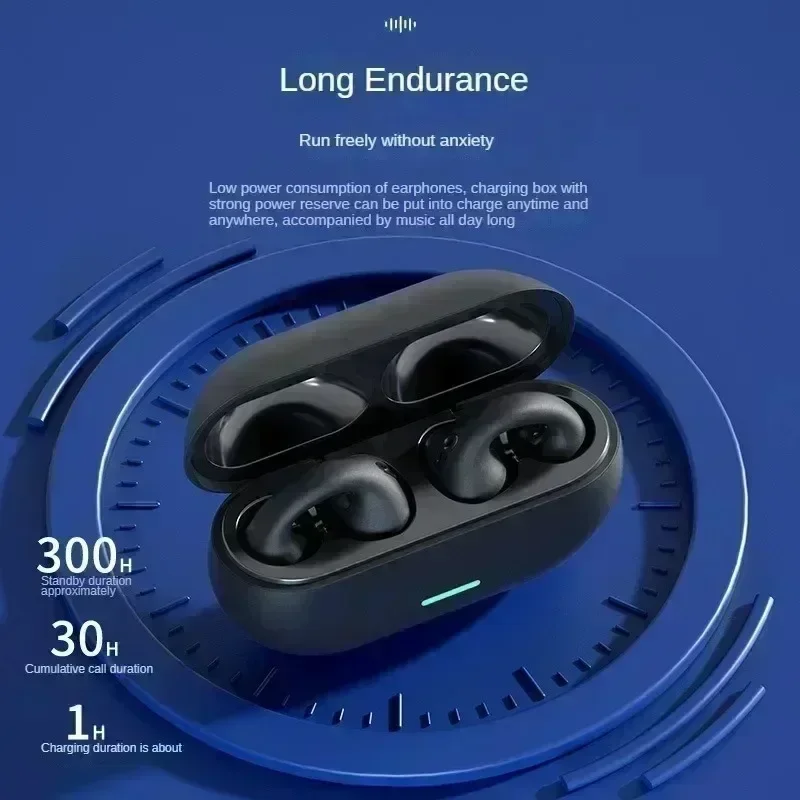 T75 Fone Bluetooth Headset 5.3 Wireless Air Conduction Headphones Clip Ear Music Noise Canceling HD Call Sports Gaming Earphone - Image 3
