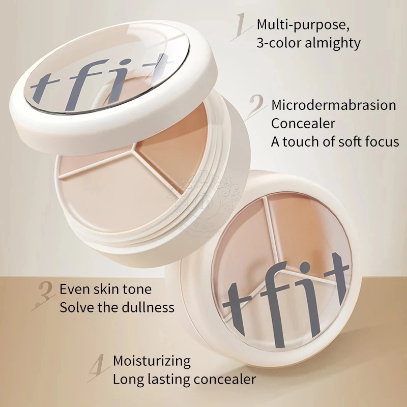 TFIT 3 Colors Concealer Palette Professional Makeup Face Eye Contour Face Spot Concealer Dark Circle Correcting Face Makeup - Image 2