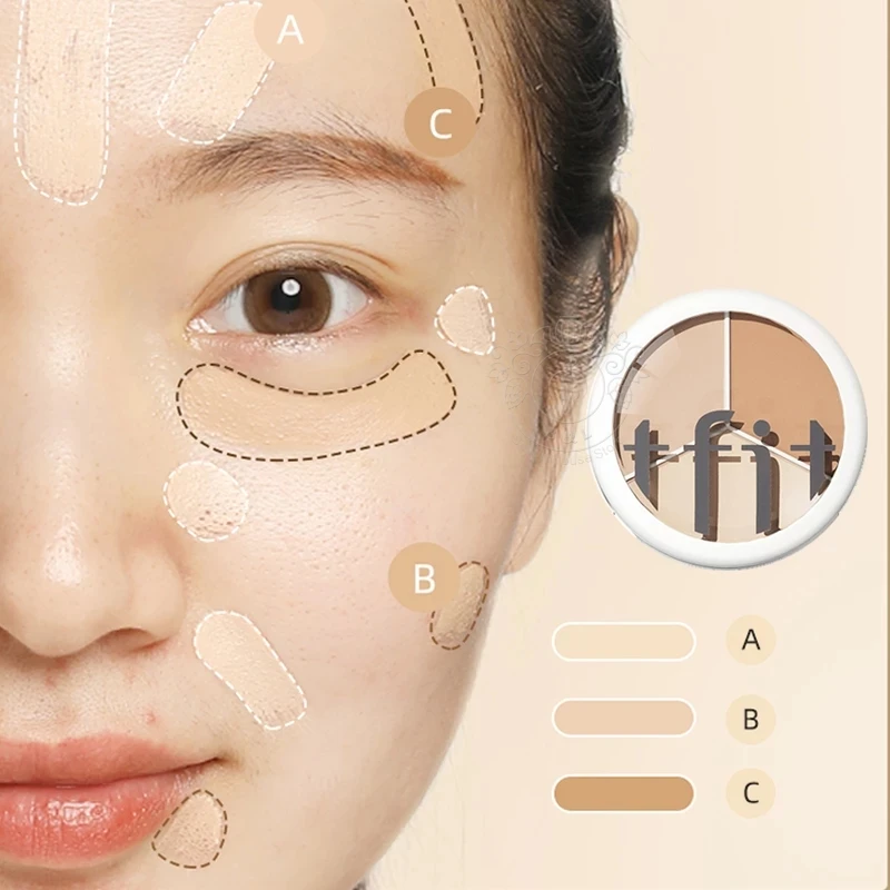 TFIT 3 Colors Concealer Palette Professional Makeup Face Eye Contour Face Spot Concealer Dark Circle Correcting Face Makeup - Image 4