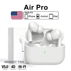 TWS Max Wireless Bluetooth Earphones Air Pro 5 Noise Cancelling In Ear Earbuds For Apple