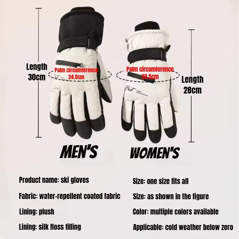 Thermal Winter Cycling Gloves Non-Slip Touch Screen Ski Gloves Men's Women's Waterproof Warm Snowboard Accessories with Pocket - Image 2
