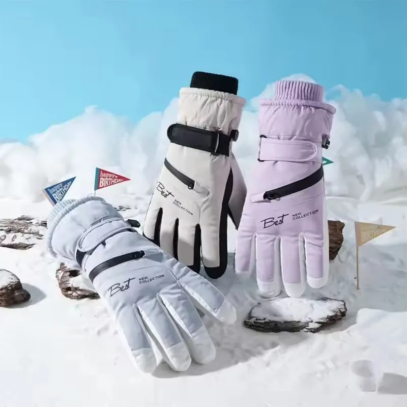 Thermal Winter Cycling Gloves Non-Slip Touch Screen Ski Gloves Men's Women's Waterproof Warm Snowboard Accessories with Pocket - Image 3