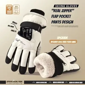 Thermal Winter Cycling Gloves Non-Slip Touch Screen Ski Gloves Men's Women's Waterproof Warm Snowboard Accessories with Pocket