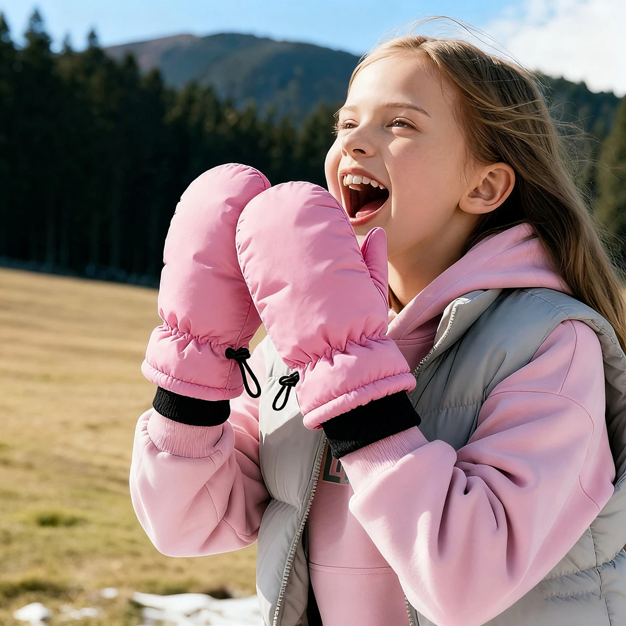 Thick Warm Children Ski Gloves 2-5Year Boys Girls Plush Mittens Windproof Waterproof Outdoor Baby Hand Covers Winter Kids Glove - Image 2