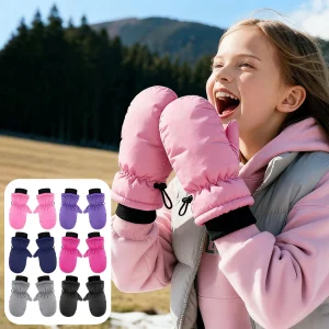 Thick Warm Children Ski Gloves 2-5Year Boys Girls Plush Mittens Windproof Waterproof Outdoor Baby Hand Covers Winter Kids Glove