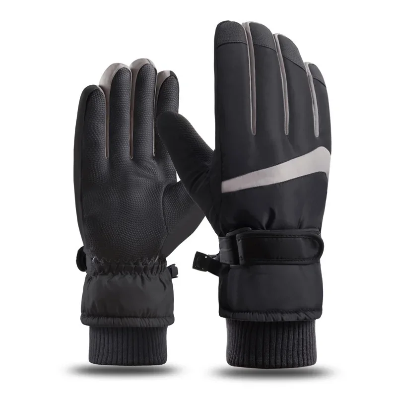 Thickened Fleece Winter Skiing Gloves Waterproof Anti-Cold Touchscreen Motorcycle Riding Gloves Men's Long Anti-Slip Gloves - Image 2