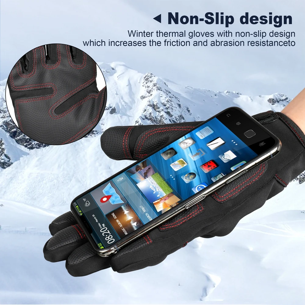 Touch Screen Winter Thermal Gloves Winter Sports Outdoor Hiking Camping Hunting Cycling Work Windproof Non-slip Protective Gear - Image 3