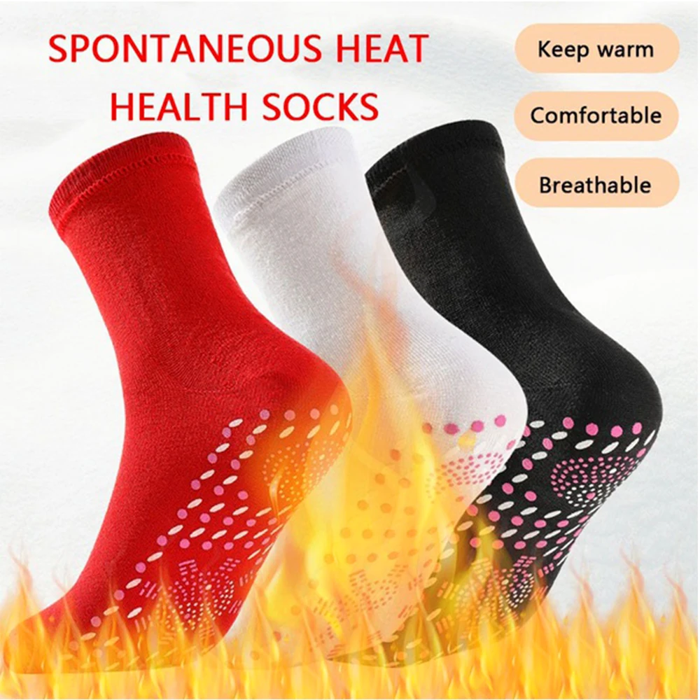 Tourmaline Magnetic Heated Socks Therapy Self-heating Thermal Socks Pain Relief Winter Women Men Warm Massage Sport Yoga Socks - Image 2