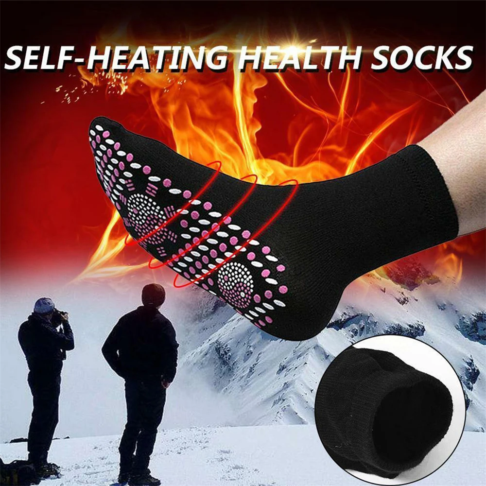 Tourmaline Magnetic Heated Socks Therapy Self-heating Thermal Socks Pain Relief Winter Women Men Warm Massage Sport Yoga Socks - Image 3