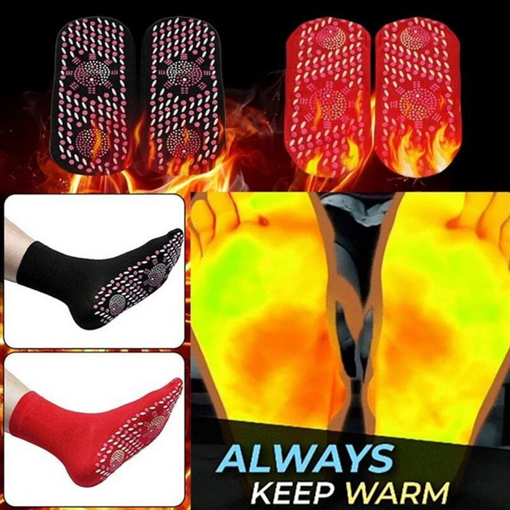 Tourmaline Magnetic Heated Socks Therapy Self-heating Thermal Socks Pain Relief Winter Women Men Warm Massage Sport Yoga Socks - Image 4