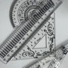 Transparent Music Note Ruler Set Piano Keyboard Design Straight Triangle Circle Ruler for School Stationery