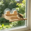 Transparent Window Bird Feeder with Seed Tray And Perch Strong Suction Cup Design for Small Wild Birds Plastic Outdoor Garden Ba