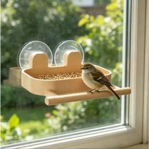 Transparent Window Bird Feeder with Seed Tray And Perch Strong Suction Cup Design for Small Wild Birds Plastic Outdoor Garden Ba