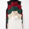 Turtleneck Sweater 2026 Summer Sleeveless Sweater Women Tank Tops Women Simple Versatile Slim Solid Knitted Vest