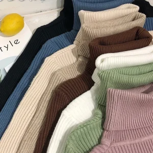 Turtleneck Sweater Womens 2026 Autumn Winter Tops Korean Slim Women Pullover Jumper Knitted Sweater Pull Femme Hiver Truien