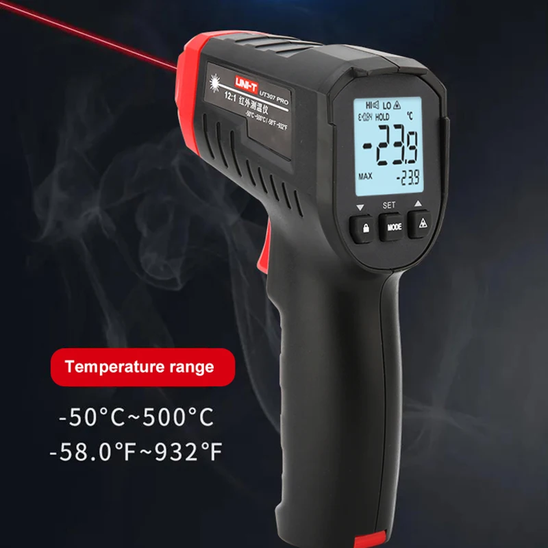 UNI-T Infrared Thermometer UT306S UT306C Non-contact Industrial Laser Digital Temperature Meter Temperature Gun Tester -50-500 - Image 2