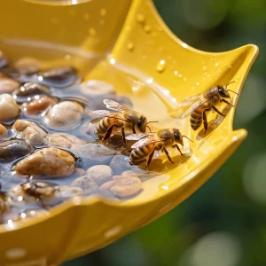 Umbrella-Shaped Hanging Bird Bath Weather-Resistant Decorative Bird Feeder Tray Bee Watering Station for Wild Bird