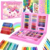 Unicorn Drawing Toys With Сoloring Book Colored Pencils Crayons Montessori Arts and Crafts Painting Kit for Kids Girls Gifts