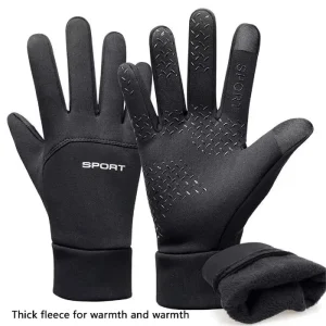 Unisex Plush Winter Touchscreen Gloves Windproof Cold Resistant Warm Cycling Gloves For Outdoor Sports