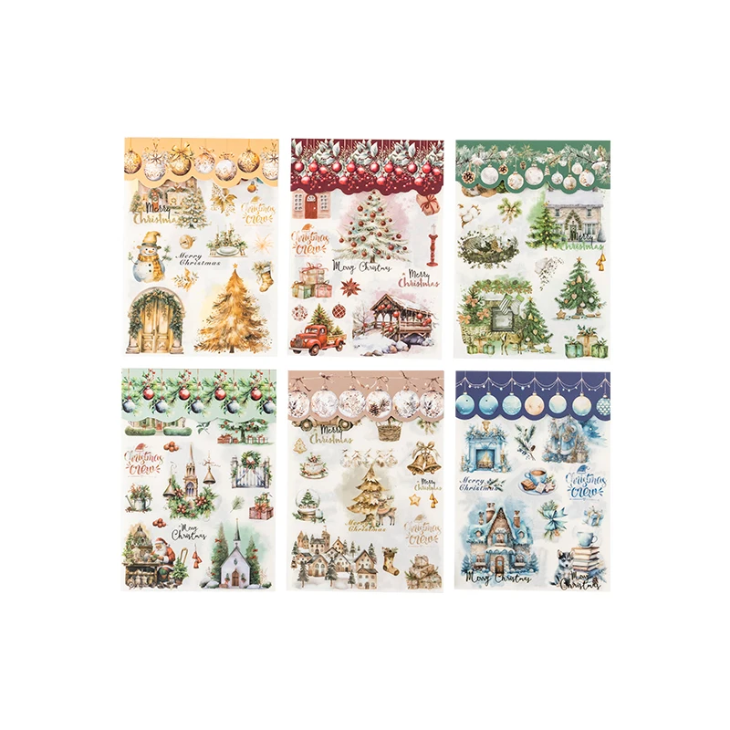 Vintage Christmas Rub On Stickers for Xmas Card Making Junk Journaling Scrapbooking Decorative Craft Supplies Transfer Sticker - Image 6