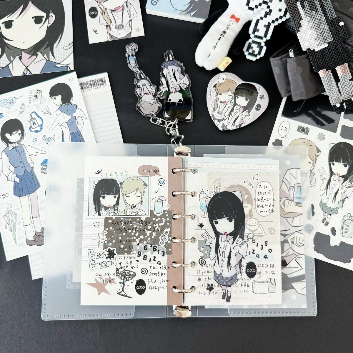 WAKAWAKA Angel Cute Journal Planner A7 Binder Sticker Charm Memo Pad Scrapbooking Set Diary Collage Kit Gift Stationery - Image 4