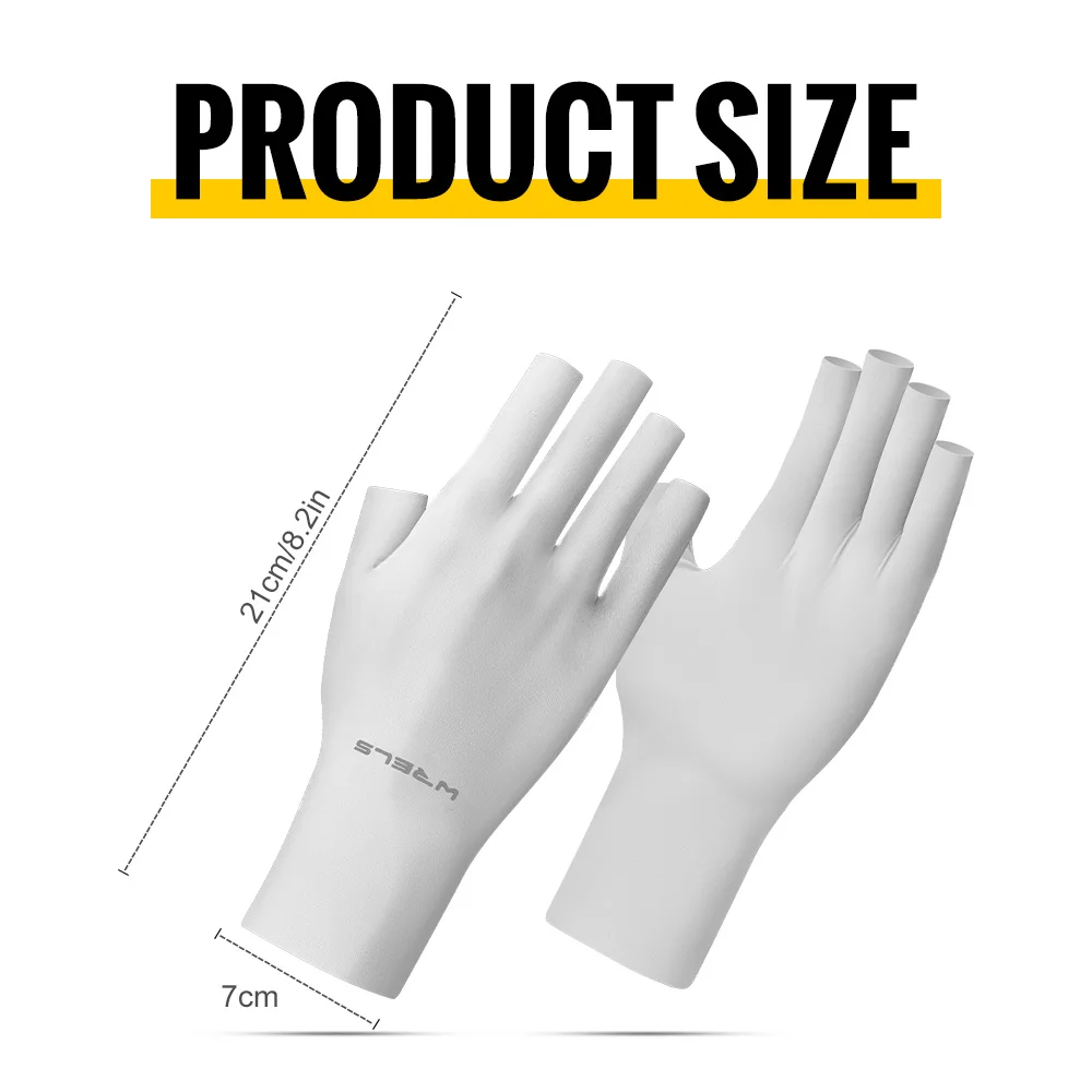 WRELS Fingless UV Protection Sunblock Gloves Non-Slip Riding Summer Outdoor Gloves Girls UV Protection Gloves for Gel Manicures - Image 5