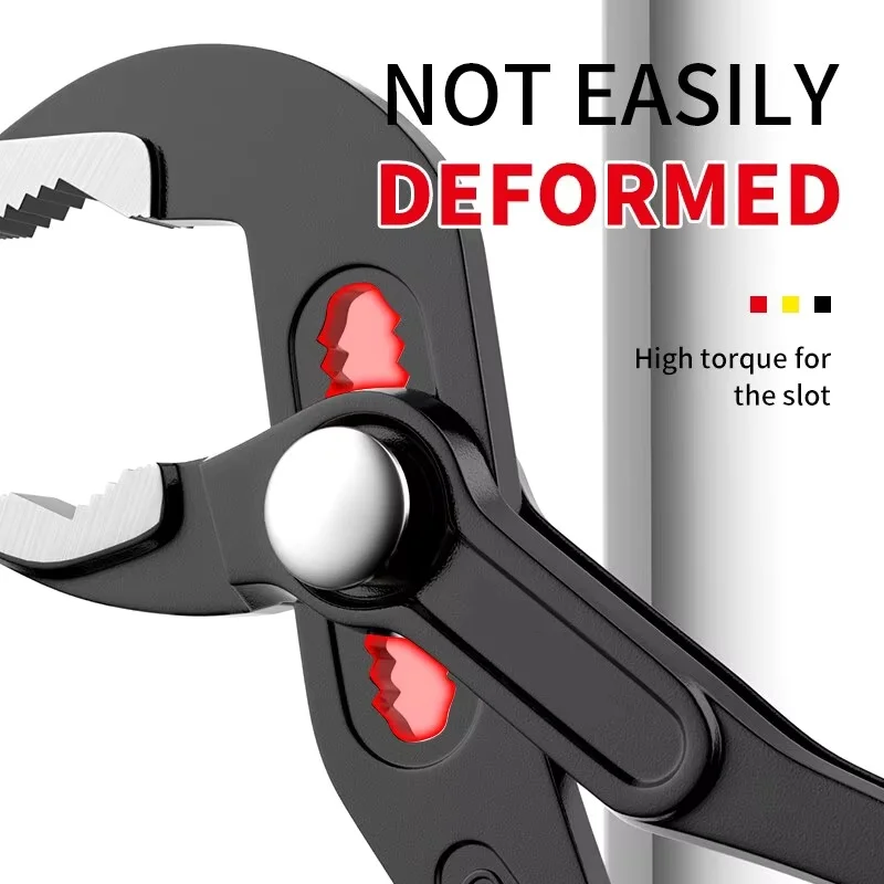 Water Pump Pliers Quick-Release Plumbing Pliers Pipe Wrench Adjustable Water Pipe Clamp Pliers Household Hand Tools Multi-functi - Image 2
