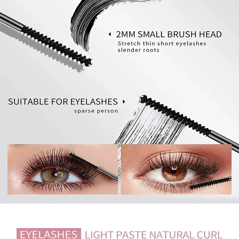 Waterproof Black Brown Mascara Lasting Matte Quick Dry Ultra-fine Brush Lengthening Eyelash Mascara Lash Extension Makeup Tool - Image 3