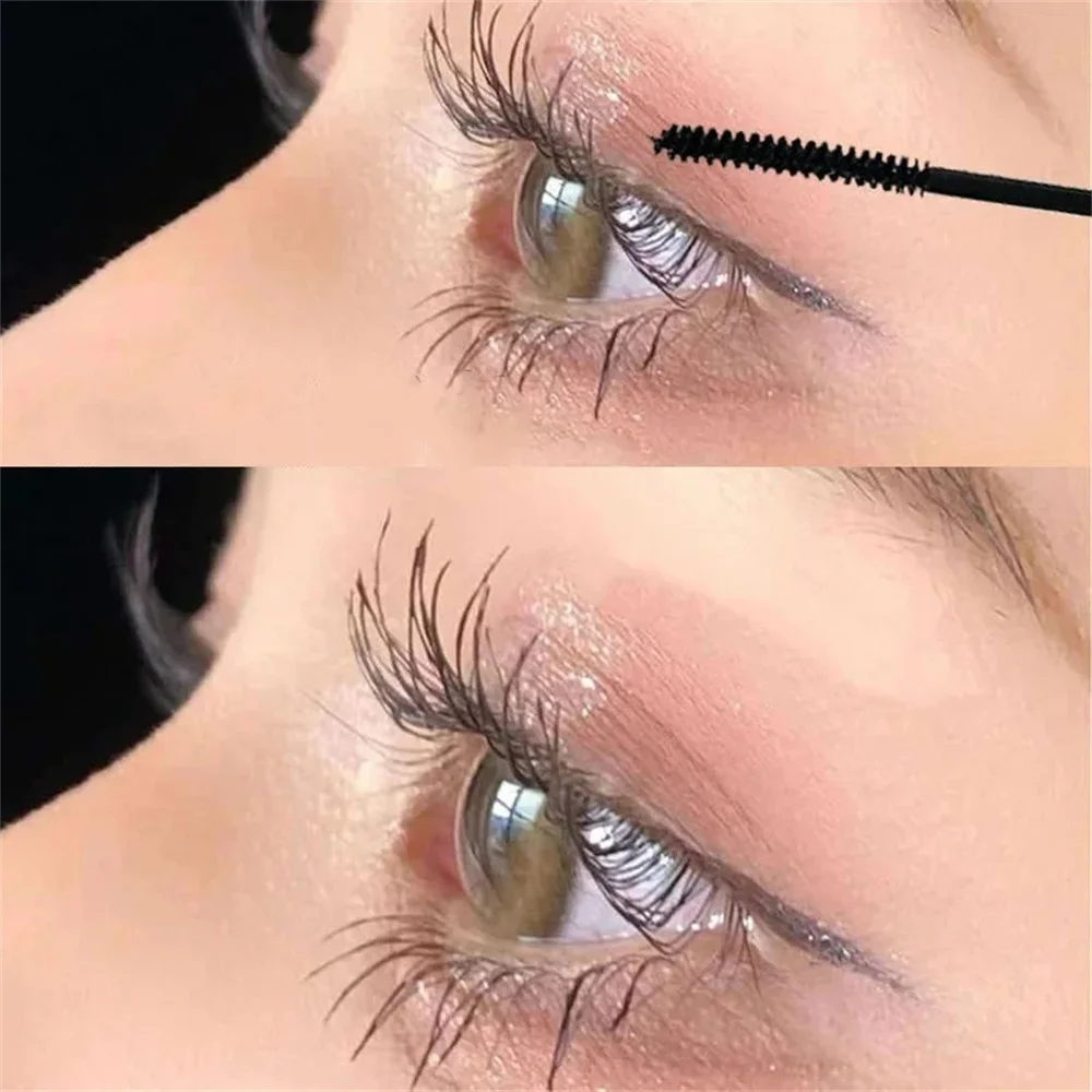 Waterproof Black Brown Mascara Lasting Matte Quick Dry Ultra-fine Brush Lengthening Eyelash Mascara Lash Extension Makeup Tool - Image 5