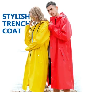 Waterproof Long Raincoat Knitted Windbreaker Style Durable Various Colors Sizes Ideal for Outdoor Travel