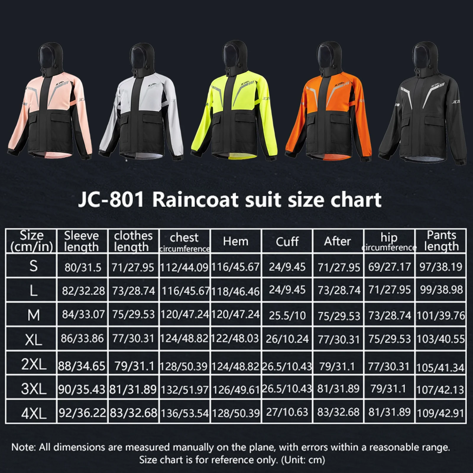 Waterproof Motorcycle Raincoat Biker Hiking Riding Rain Split Suit Impermeable Lightweight Packable Hooded Rain Jacket Men Women - Image 5