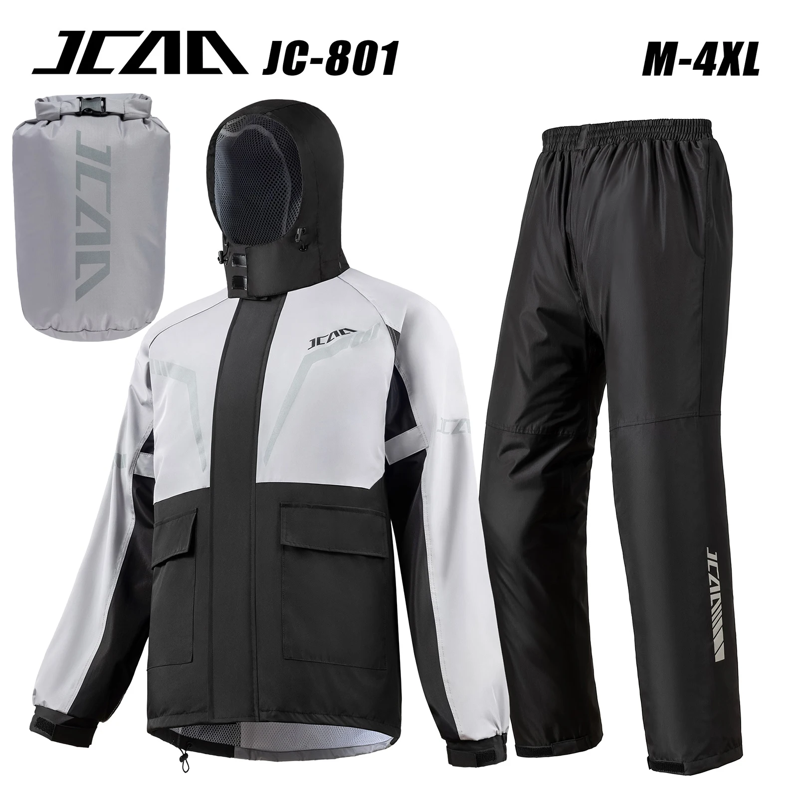 Waterproof Motorcycle Raincoat Biker Hiking Riding Rain Split Suit Impermeable Lightweight Packable Hooded Rain Jacket Men Women