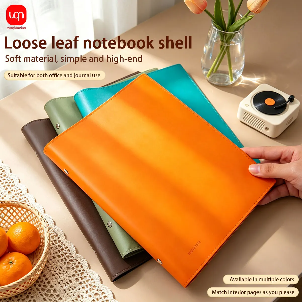 Waterproof PU Leather A5 Loose Leaf Notebook 20 Hole Refillable Binder Card Slot Pen Holder, Office School Planner Stationery - Image 2