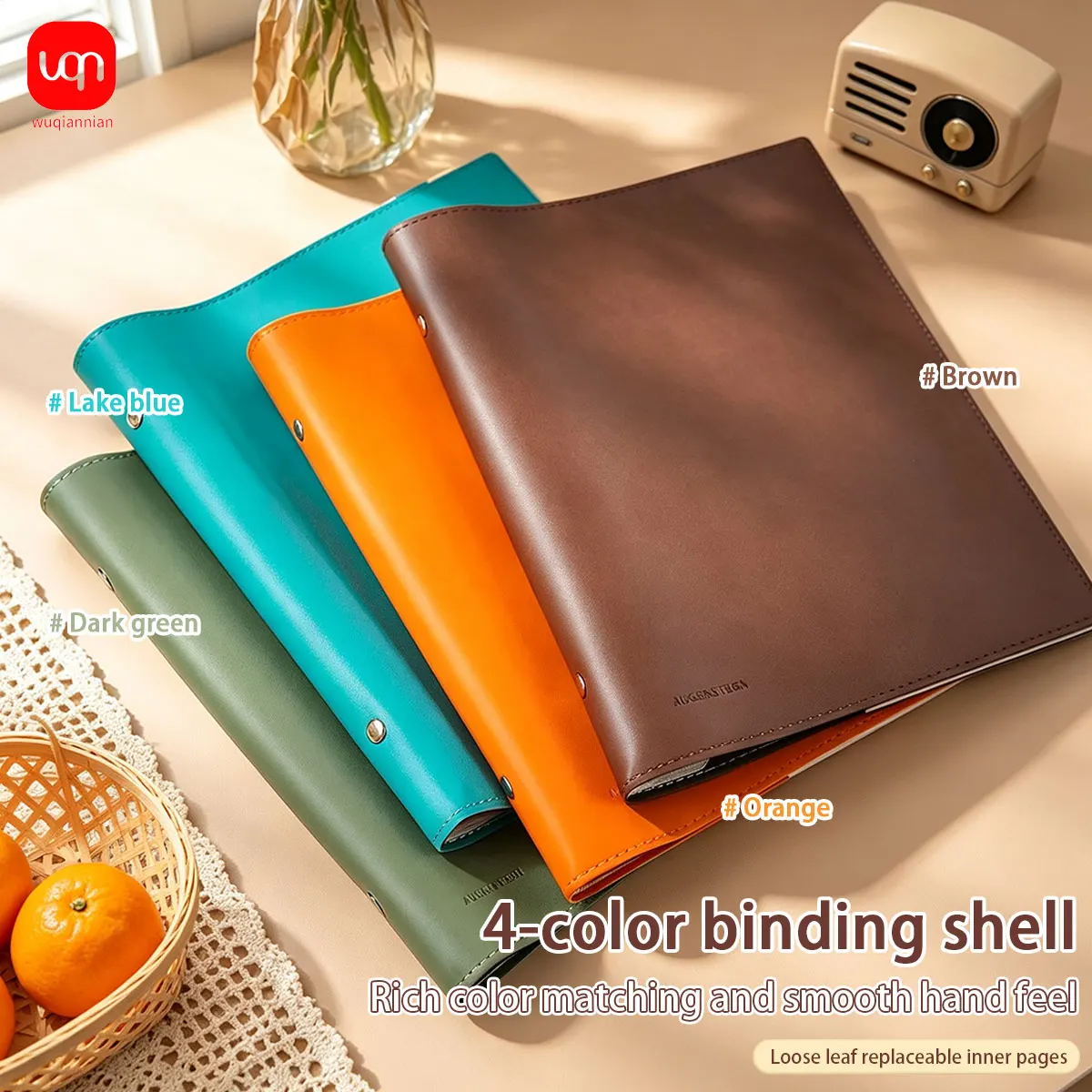 Waterproof PU Leather A5 Loose Leaf Notebook 20 Hole Refillable Binder Card Slot Pen Holder, Office School Planner Stationery - Image 3