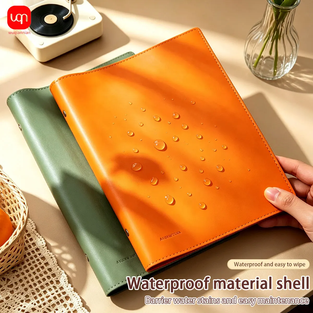 Waterproof PU Leather A5 Loose Leaf Notebook 20 Hole Refillable Binder Card Slot Pen Holder, Office School Planner Stationery - Image 4