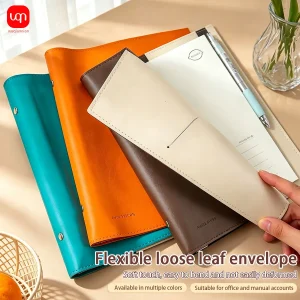 Waterproof PU Leather A5 Loose Leaf Notebook 20 Hole Refillable Binder Card Slot Pen Holder, Office School Planner Stationery