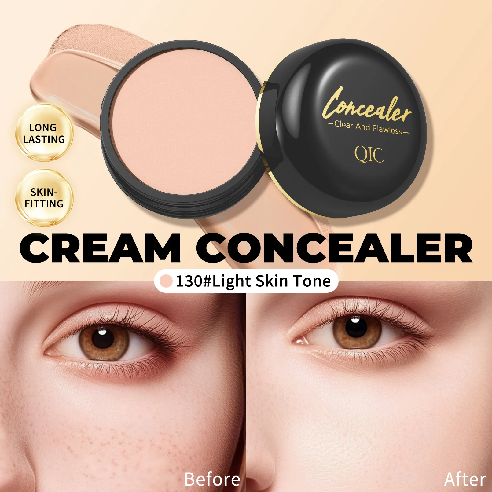 Waterproof Sweatproof Concealer Covers Dark Circles,Blemishes,Tattoos & Scars,Long Lasting Smudge Resistant - Image 2