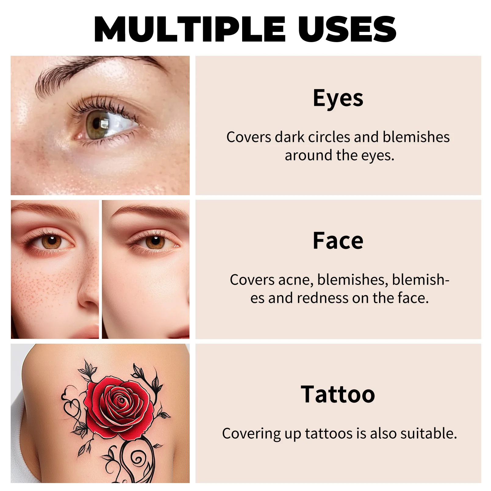Hydrating Eye Brightening Concealer&Contour Cream-Full Coverage,Long Lasting,Correcting Eye Concealer for a Perfect Look Makeup - Image 5