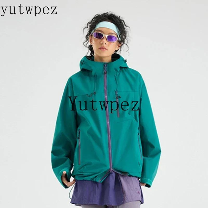 Waterproof Tactical Softshell Couple’s Mountain Style Jacket, Outdoor Hiking Mountaineering Coat, Loose Casual Hooded Outerwear - Image 5