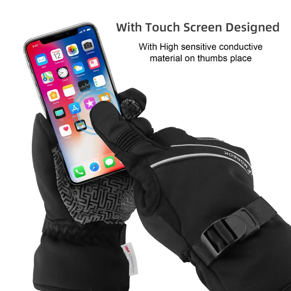 Waterproof Winter Ski Gloves Anti-slip Gel Touchscreen Thermal Outdoor Snowboard Gloves Motorcycle Bike Cycling Gloves Men Women - Image 4