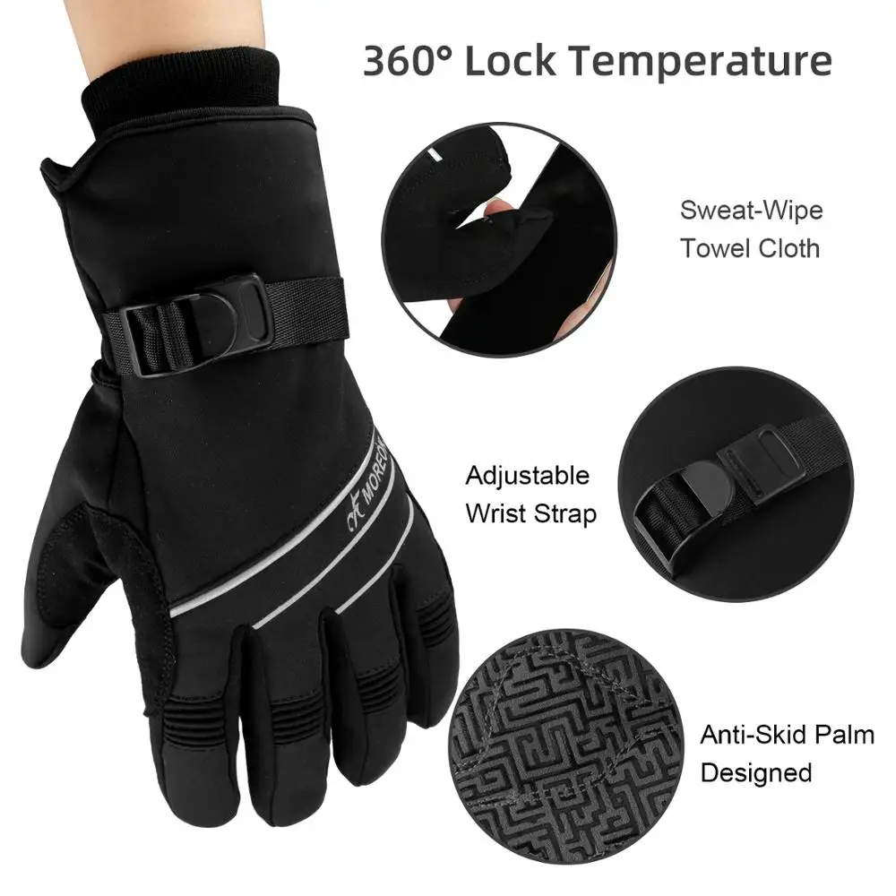 Waterproof Winter Ski Gloves Anti-slip Gel Touchscreen Thermal Outdoor Snowboard Gloves Motorcycle Bike Cycling Gloves Men Women - Image 5