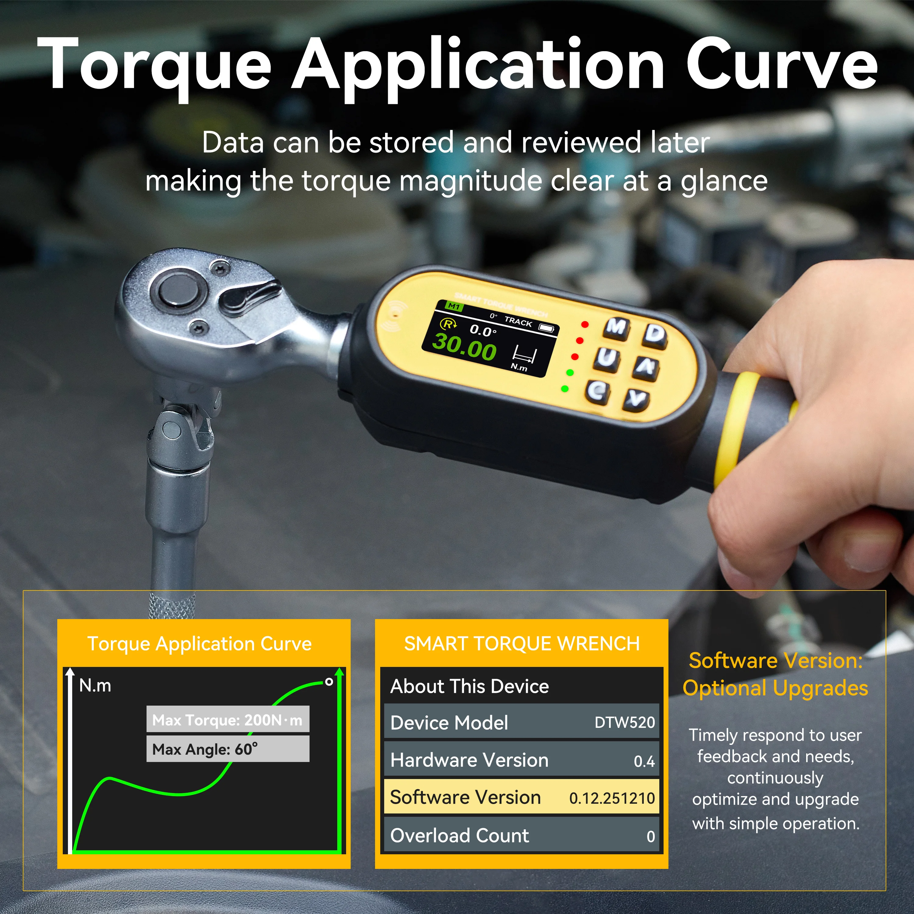 Waxtron 1/4'' Digital Angle Torque Wrench Set 1.5-30N.m Accuracy ±2% Angle Torque Wrench 45PCS Torque Spanner For Bicycle Repair - Image 6