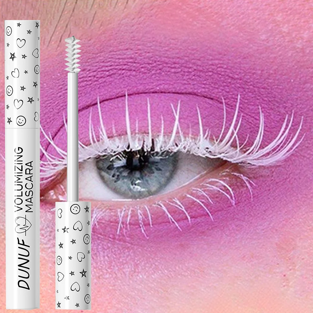 White Curling Mascara Waterproof Fast Drying Eyelashes Extensions Multicolor Lashes Make Up Lasting Waterproof Mascaras Colorful