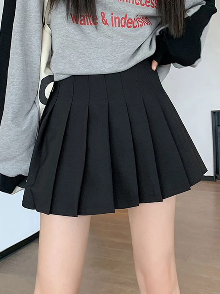 White Women Pleated Skirts Summer High Waist Zipper Girls Dancing JK Mini Skirts Black Fashion Student A Line Faldas 2026 - Image 5